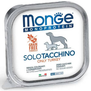 MONGE DOG MONOPROTEIN TURKEY suņu konservi pastēte Tītars 150g